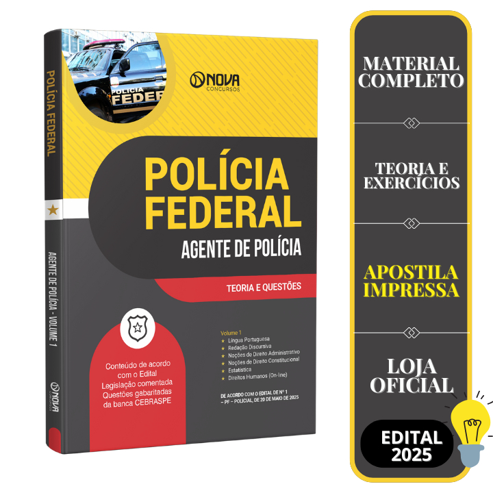 Imagem Apostila PF 2025 - Agente de Polícia Federal