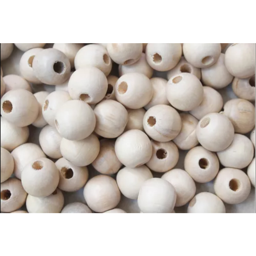 Contas Madeira Natural 20mm com furo 100 Unidades em Oferta na Shopee