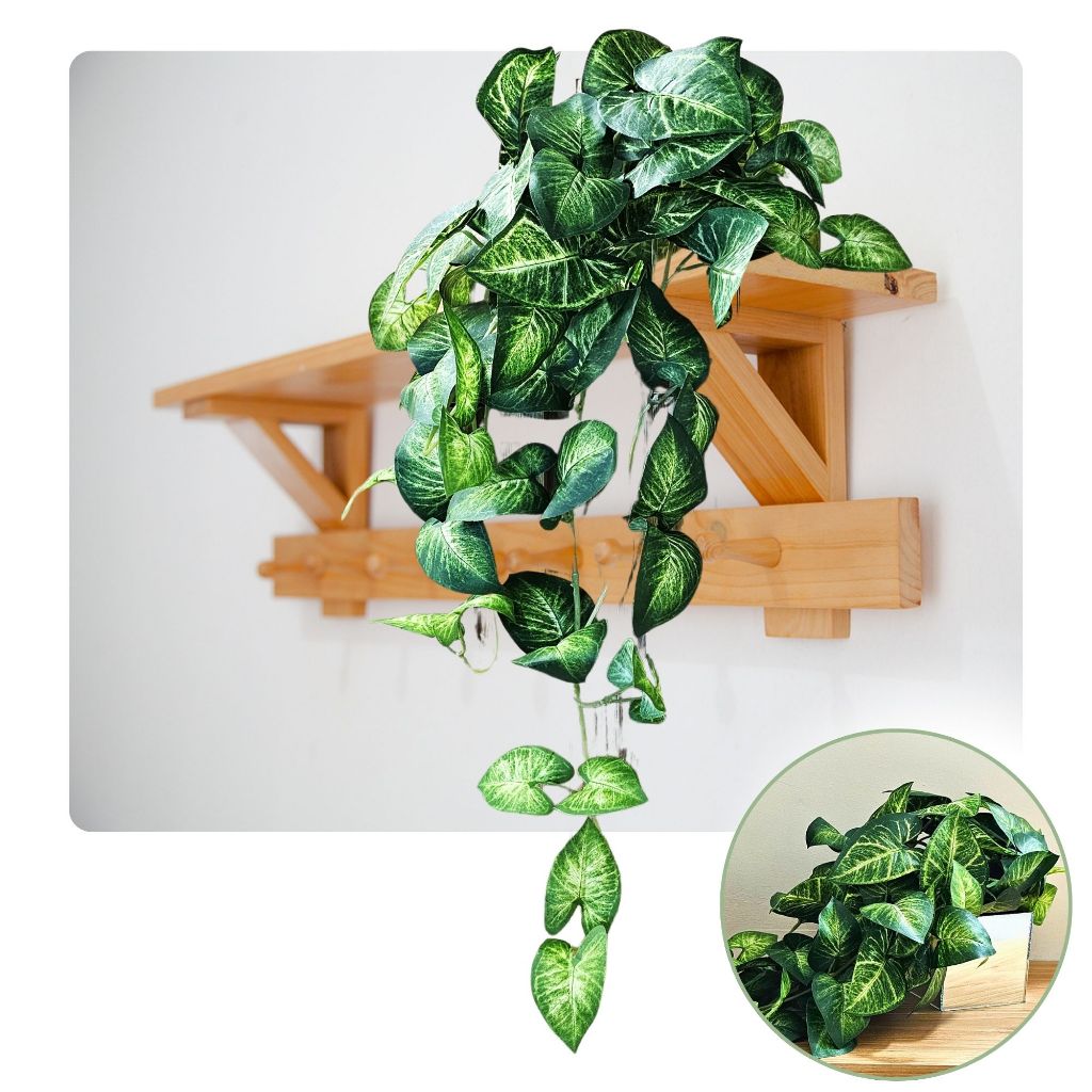 Folhagem Artificial 65cm No Vaso Quadrado De Espelho Montada