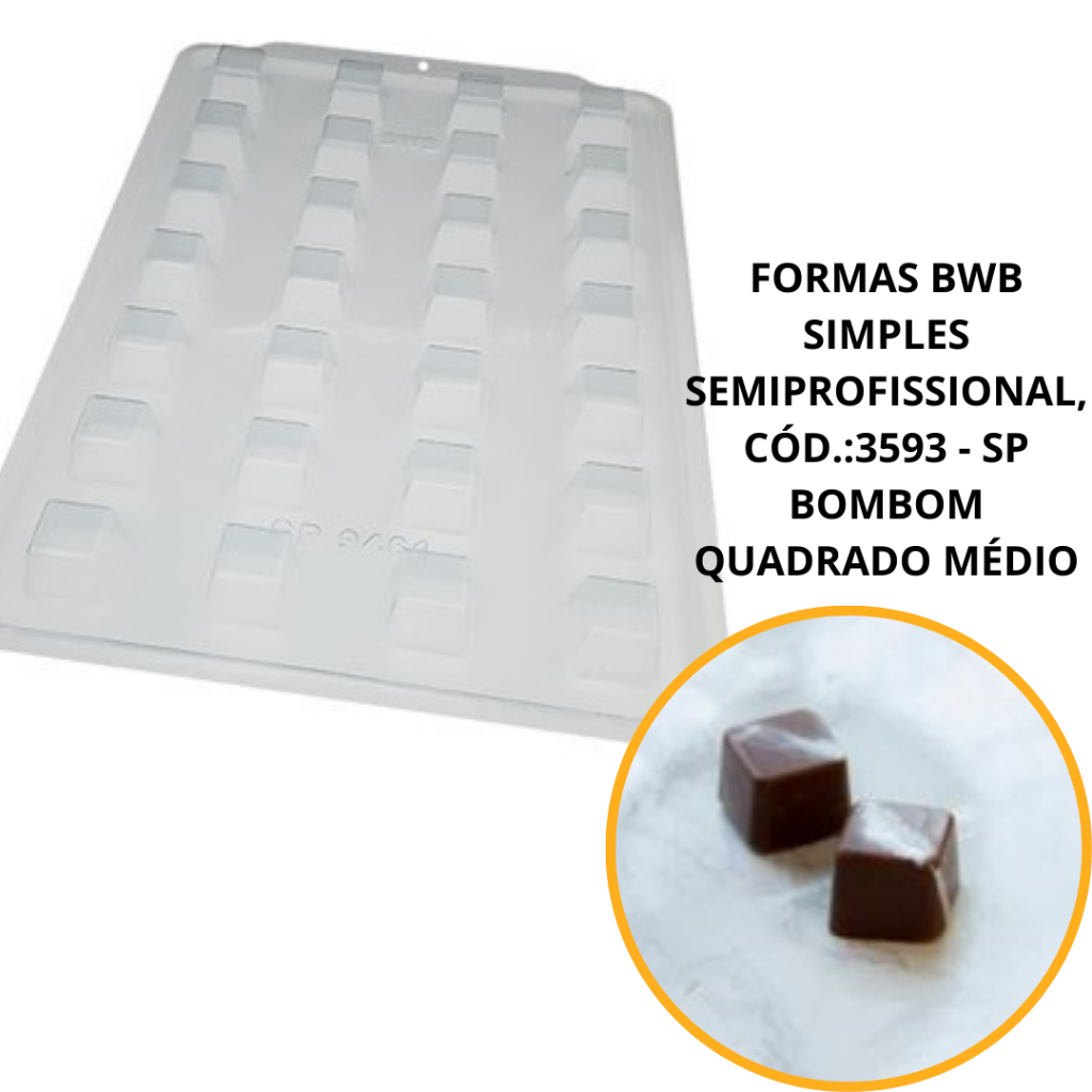 1~5 FORMAS BWB SIMPLES SEMIPROFISSIONAL, CÓD.:3593 - SP BOMBOM QUADRADO MÉDIO// em Oferta na Shopee
