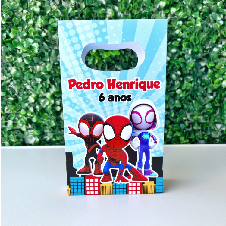 Sacolinha personalizada Spidey e Seus Amigos / Mimos de Aniversário Lembrancinhas (PEGUE E MONTE)