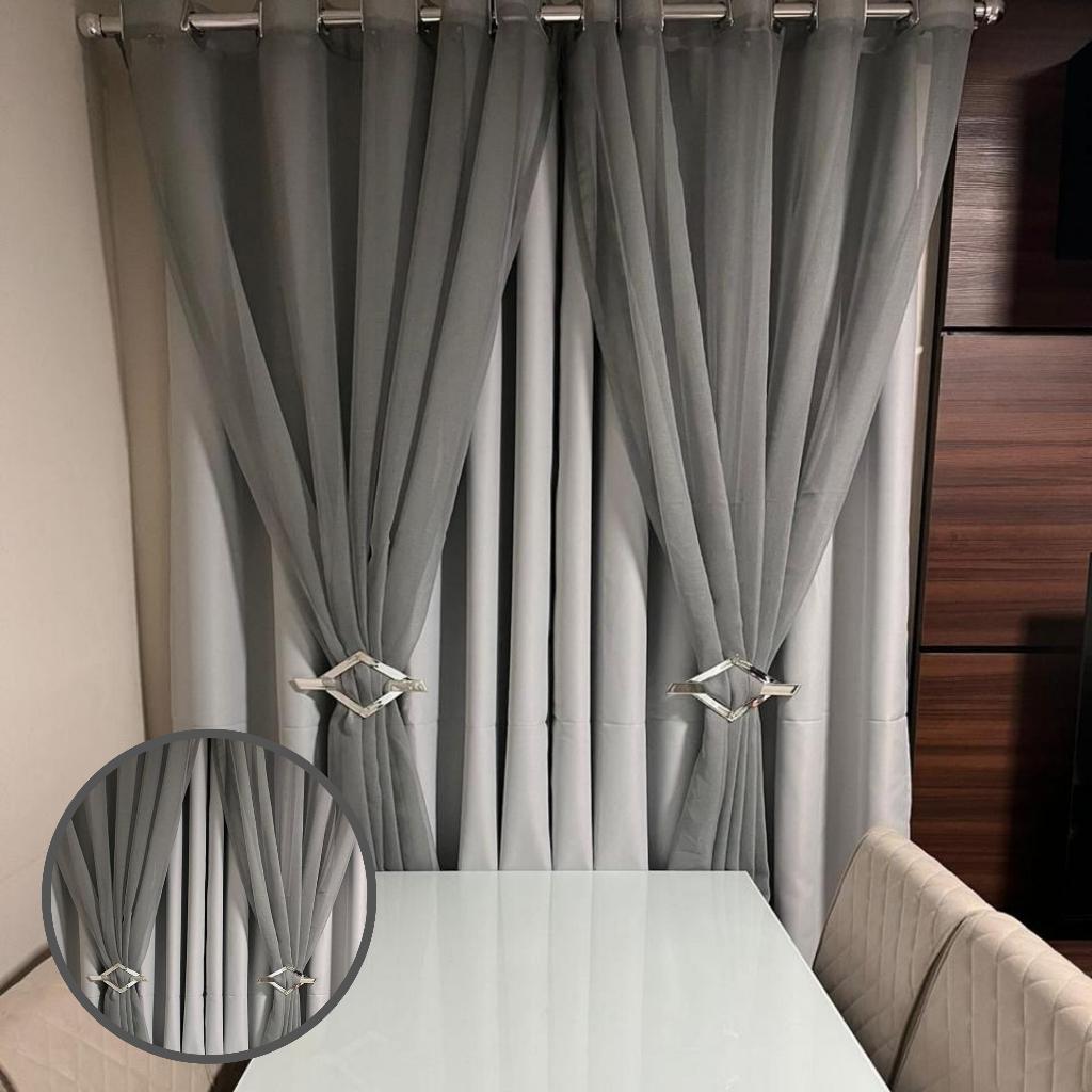 CORTINA VOIL E BLACKOUT 70% DIVERSOS TAMANHOS VARÃO DUPLO DECORAÇÃO LUXUOSA