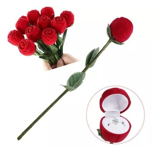 1 Estojo caixinha de veludo  p/ alianças ou  anel modelo Flor de cabo