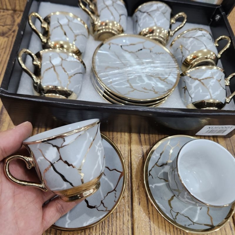 Xícara de café kit com 12 peças de Cerâmica em porcelana top2