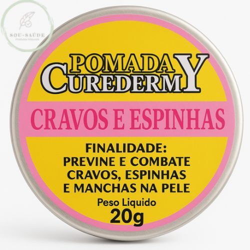 Pomada Para Acne Cravos e Espinhas CuredermY 20g - Clareador de Manchas