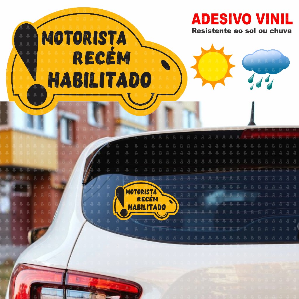 Adesivos em Vinil para Carro - Motorista Recém Habilitado(a) em Oferta na Shopee