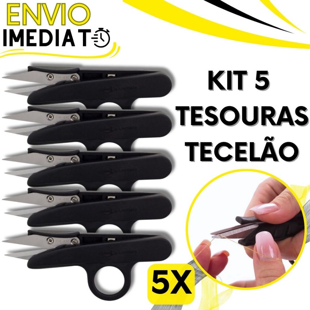 KIT 5 Tesoura Tecelão para Arremate de Linha Pic Corta Fácil Preciso Corte e Costura Fios Artesanato Bordado Tecido em Oferta na Shopee