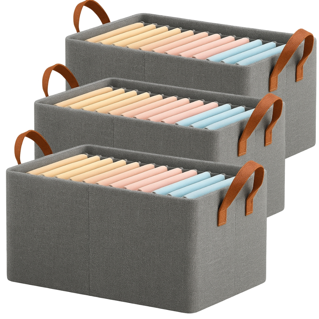 Kit 3 Caixas Organizador Guarda Roupa Íntima Camisetas Calças Multiuso