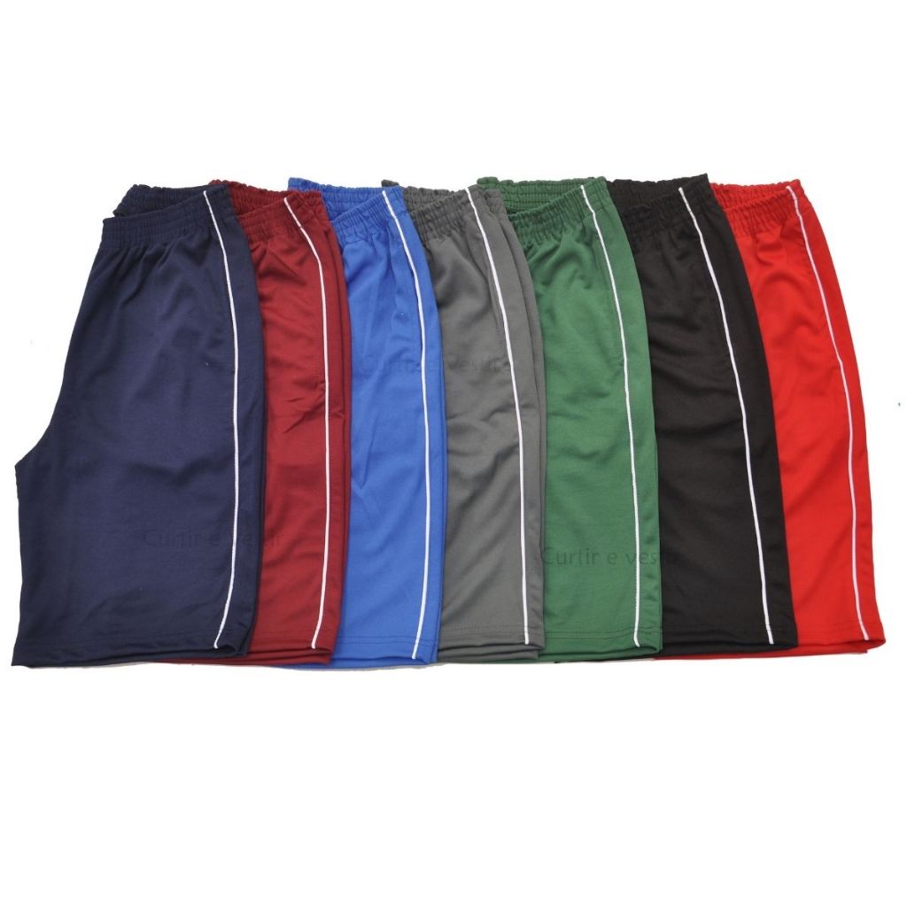 Kit 2 Bermudas Helanca Juvenil Masculina Uniforme escolar