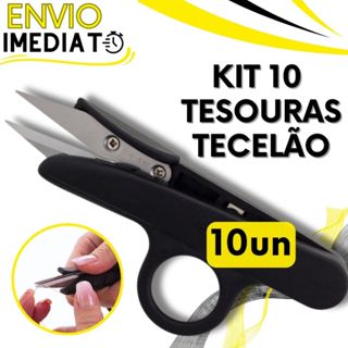 KIT 10 Tesoura Tecelão para Arremate de Linha Pic Corta Fácil Preciso Corte e Costura Fios Artesanato Bordado Tecido em Oferta na Shopee