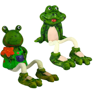 Casal de Sapo e Sapa em Resina Pernas De Cordas Estatueta Enfeite Decorativo em Oferta na Shopee