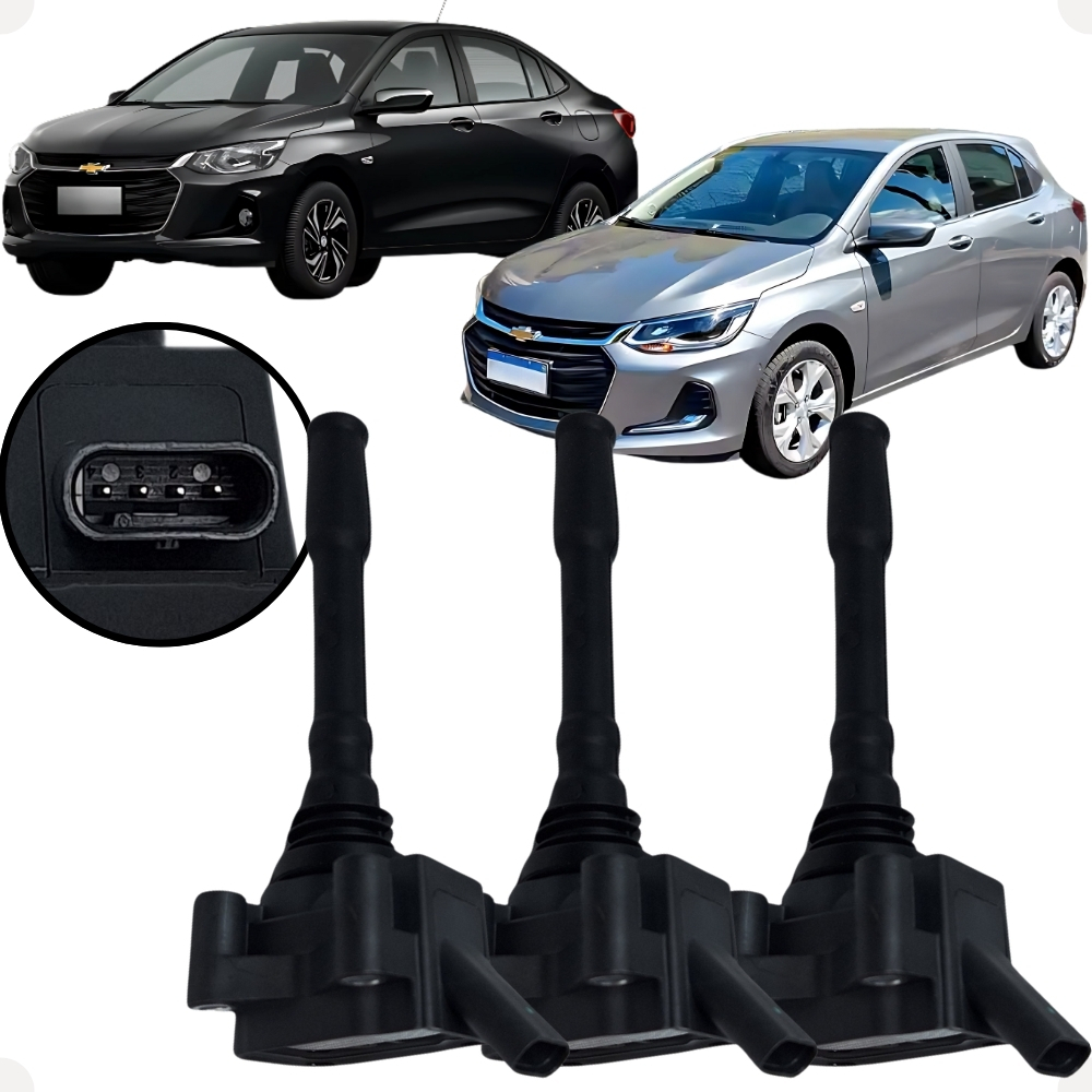 Jogo de 3 Bobinas de Ignição Seca Caneta 4 Pinos Onix 1.0 3cc Plus Turbo Manual Automatico 2020 2023 em Oferta na Shopee