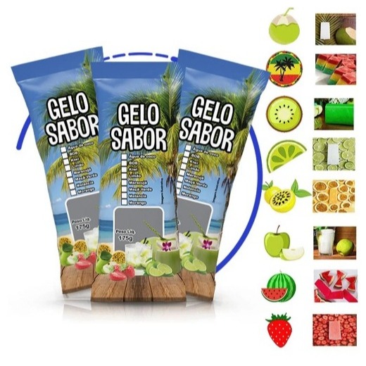 Embalagem para Gelo Saborizado em Oferta na Shopee