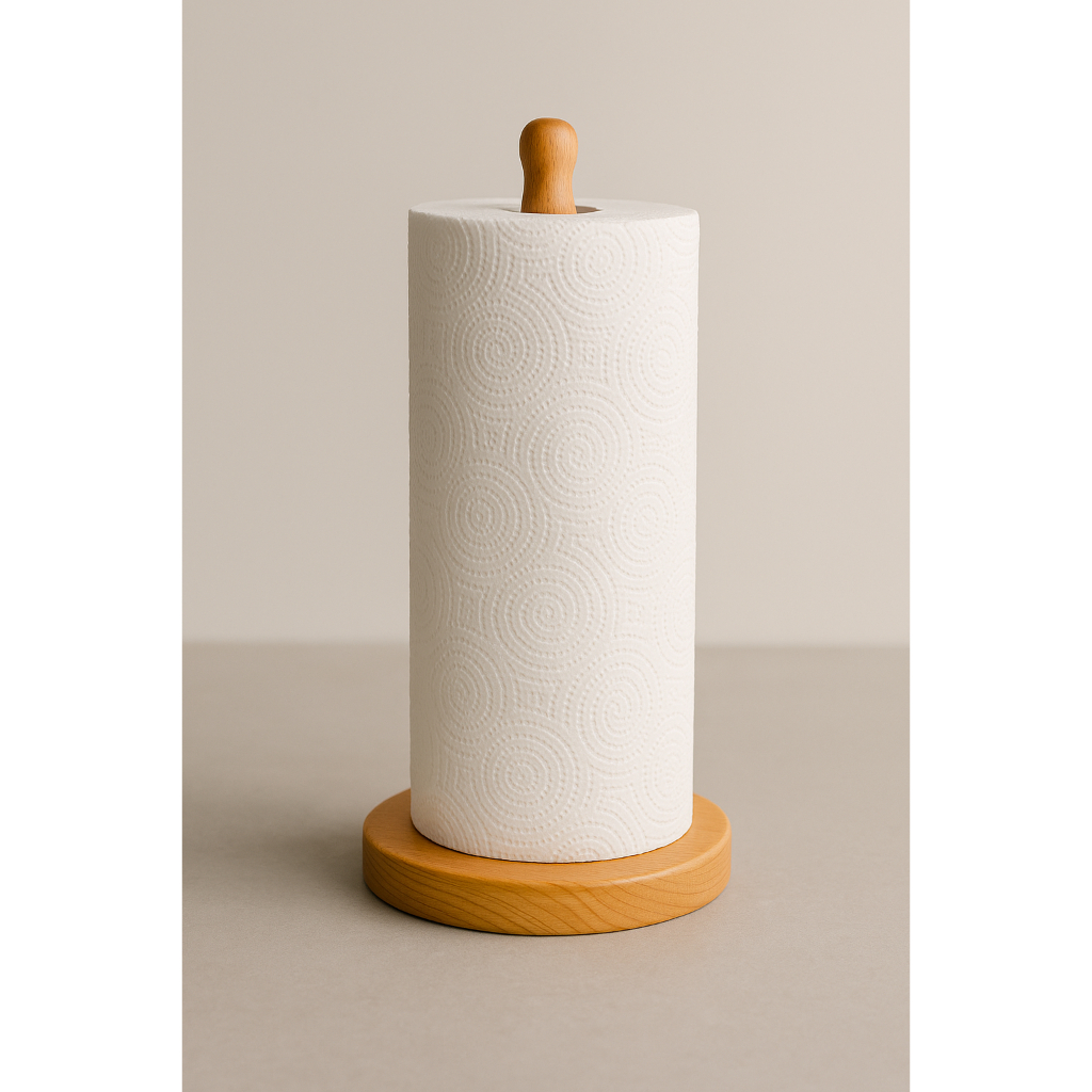 Porta Papel Toalha de Mesa em Madeira Suporte para Cozinha Guardanapo Bancada Organizador ...