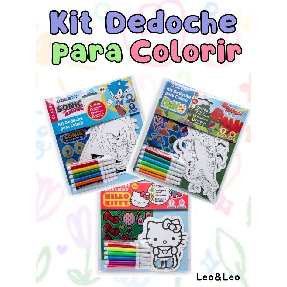 Kit Dedoche para Colorir  - Leo&Leo