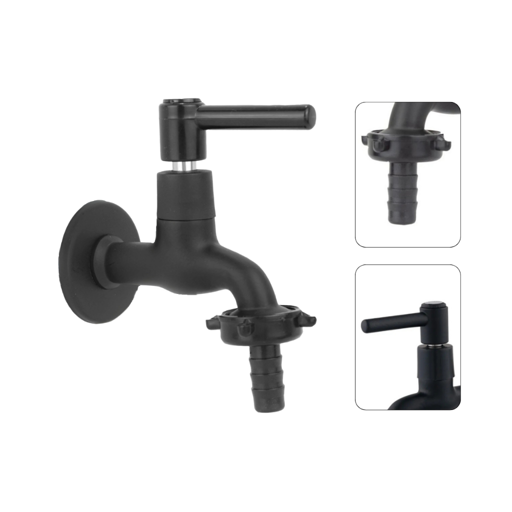 Torneira de Tanque e Jardim Preta Black Edition Luxo Metal 1/4 de Volta Exclusiv