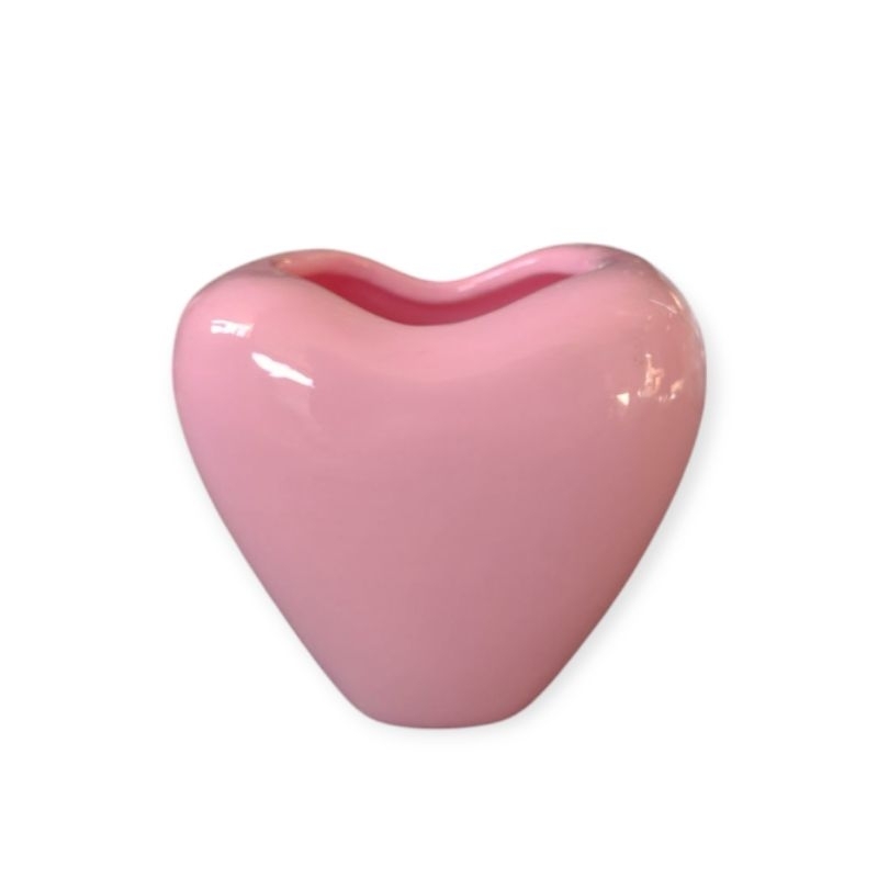 Vaso Cachepô Coração Branco Vermelho Rosa Azul Lilás de Cerâmica Enfeite Quarto Sala Loja Salão Escritório