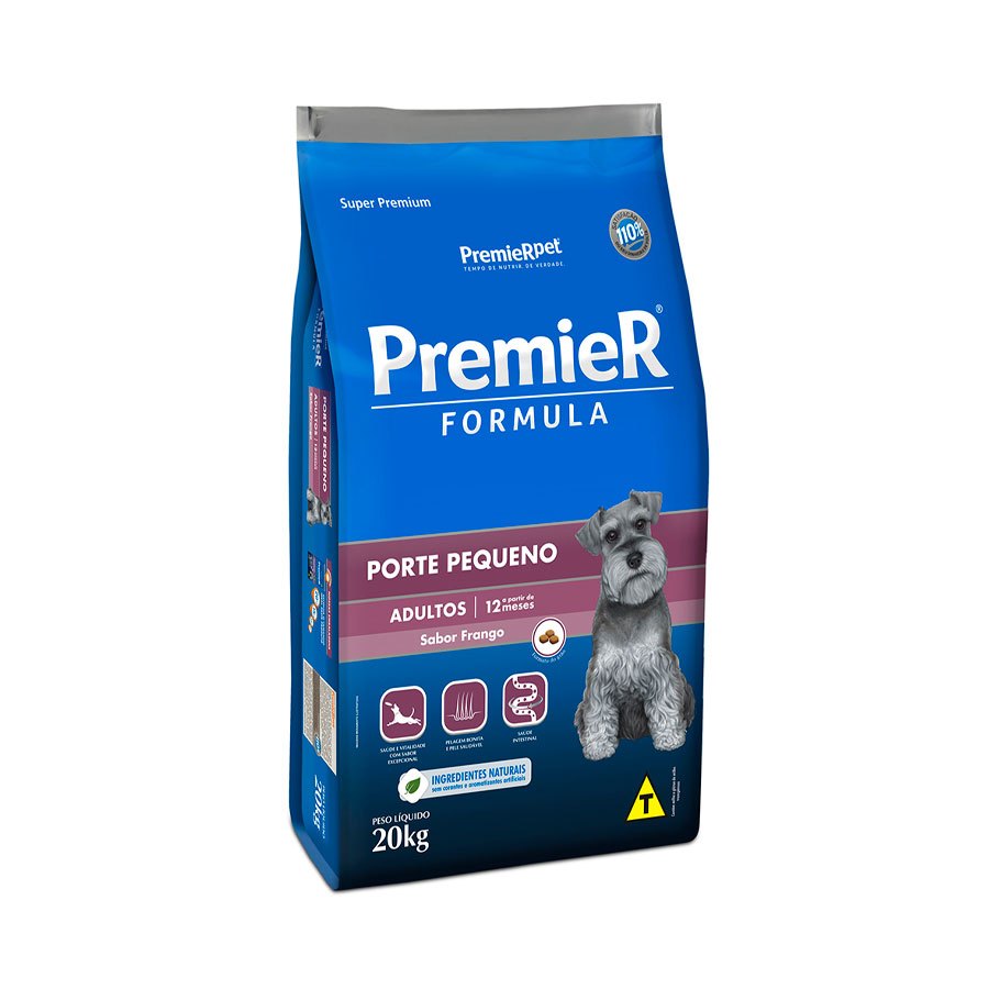 Ração Premier Cães Adultos de Raças Pequenas Sabor Frango 20KG