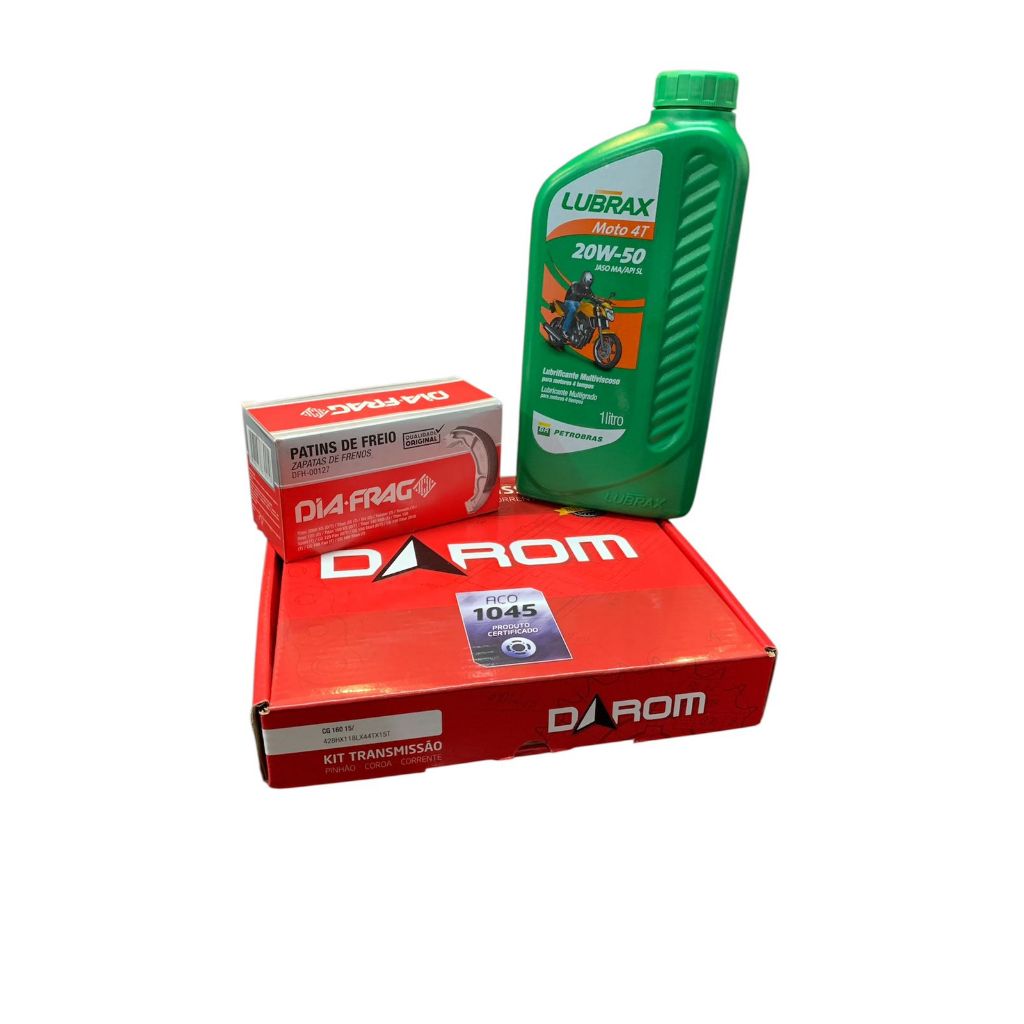 Kit Relação s/ retentor  Oleo Lona Freio Titan 160/ Fan 160/ CG 160