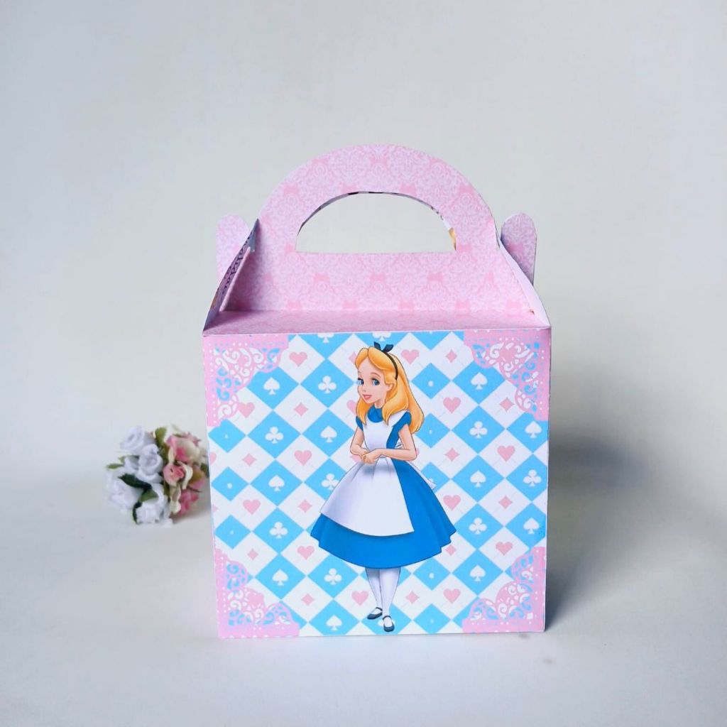 Caixa Lancheira Alice no País da Maravilha - Lembrancinhas personalizadas - Aniversario - decoração