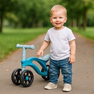 Bicicleta Infantil Sem Pedal com 4 Rodas 12 Meses Equilíbrio e Segurança Reforçado Diversão