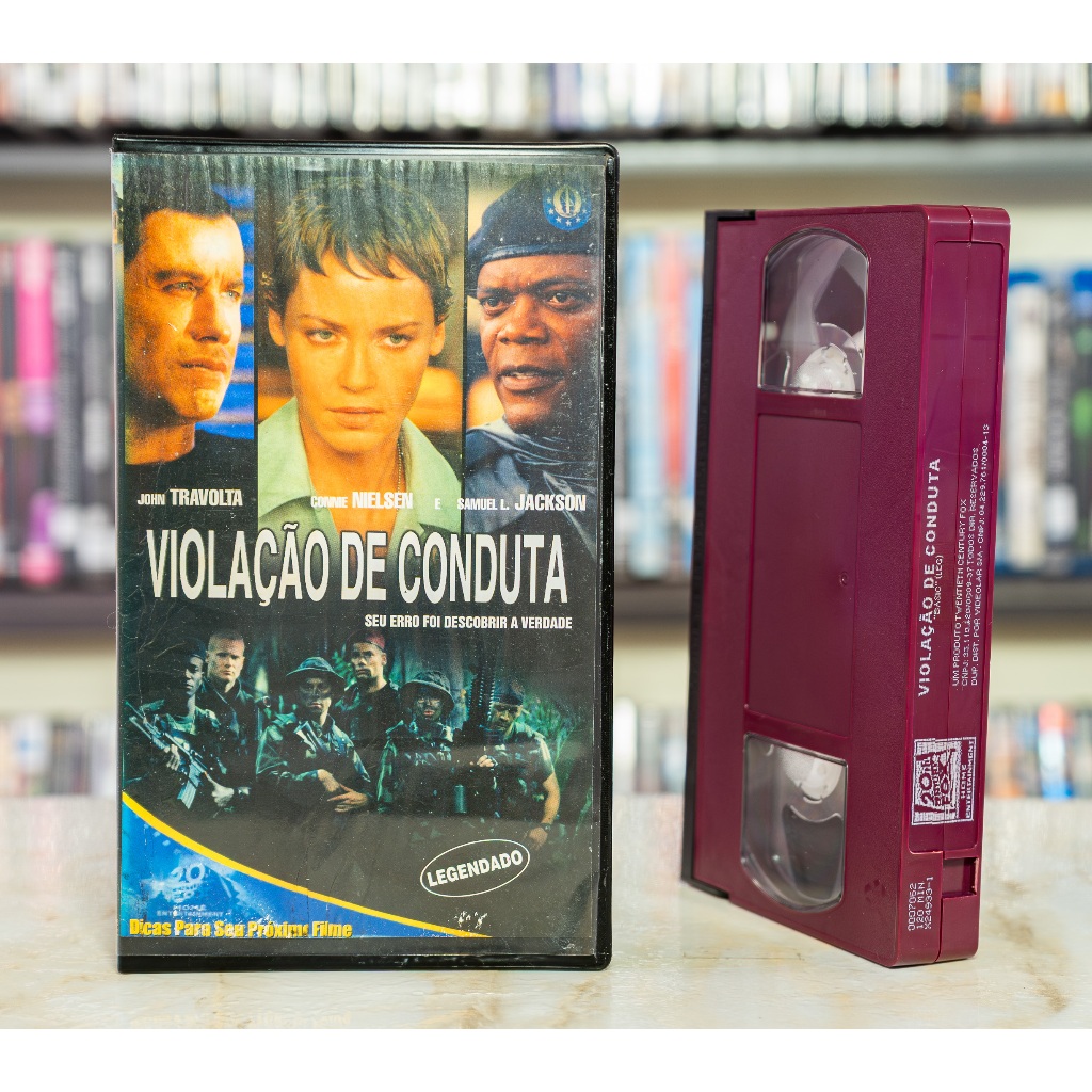 VHS Violação De Conduta - LEGENDADO - John Travolta Samuel L. Jackson Connie Nielsen - Original - Fita de Vídeo Filme