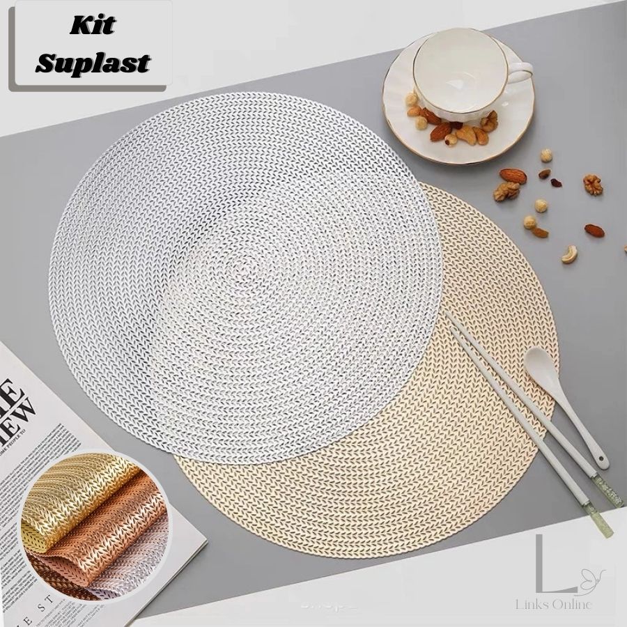 Kit 4 ou 6 Jogo Americano Souplast Redondo 38cm Jantar Mesa Posta Cozinha em Oferta na Shopee