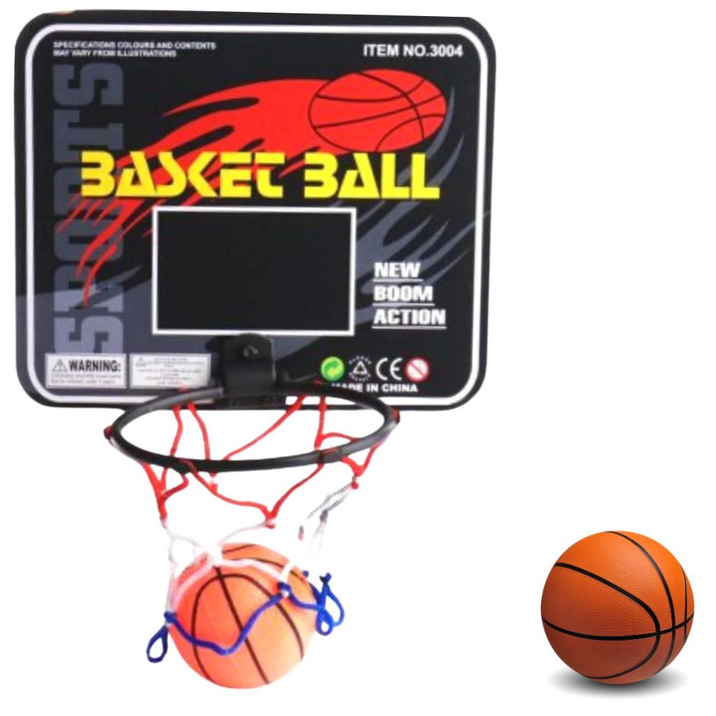 Kit Tabela De Basquete Cesta Infantil Bola Aro E Rede