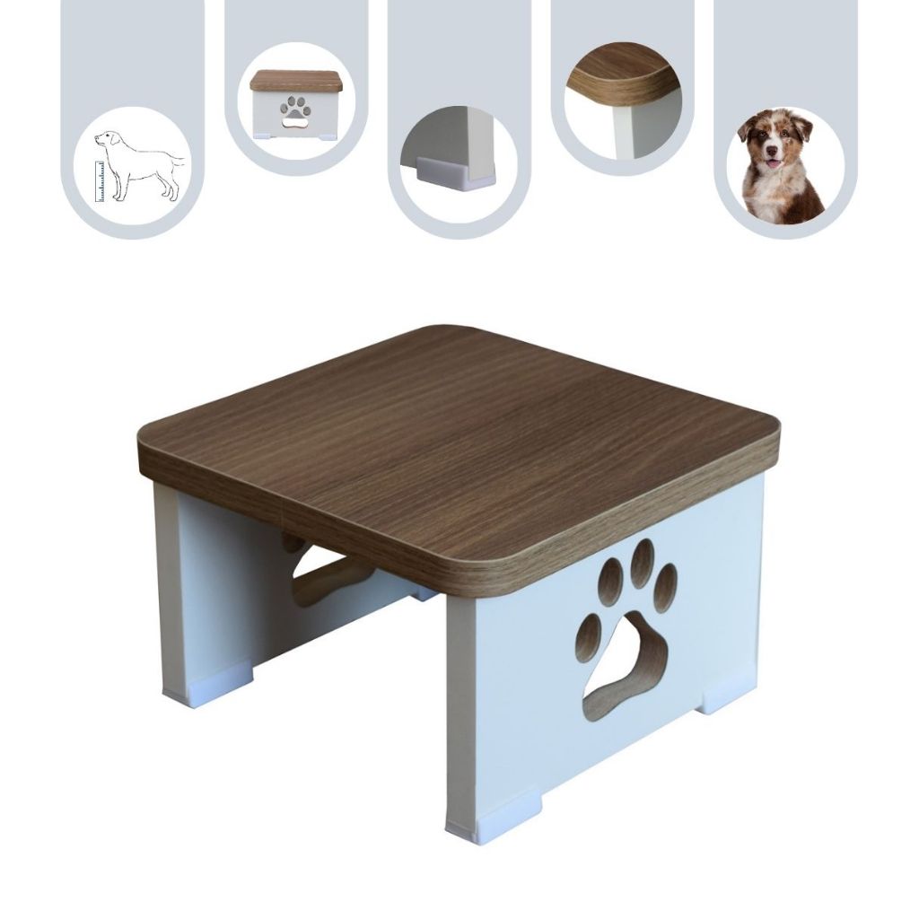Base Suporte Elevada para Comedouro Bebedouro Vida Mansa Cachorro Gato Pet MDF