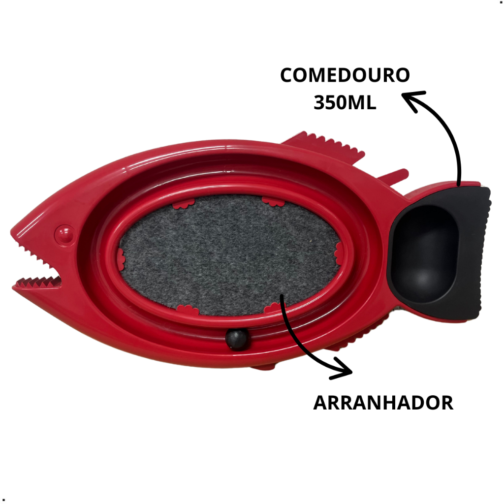 Arranhador Interativo Brinquedo Bolinha + Comedouro GATOS Relax Antiestresse 3 em 1