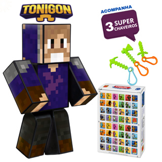 Boneco Youtuber Gamer Tonigon 25cm 3 Chaveiros craft + Jogo da Memória original em Oferta na Shopee