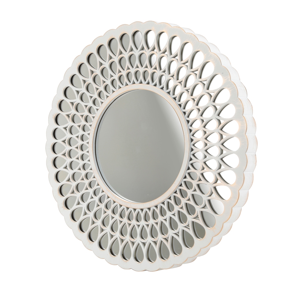 Espelho Redondo Gota 40cm com Acabamento Platinado em Oferta na Shopee