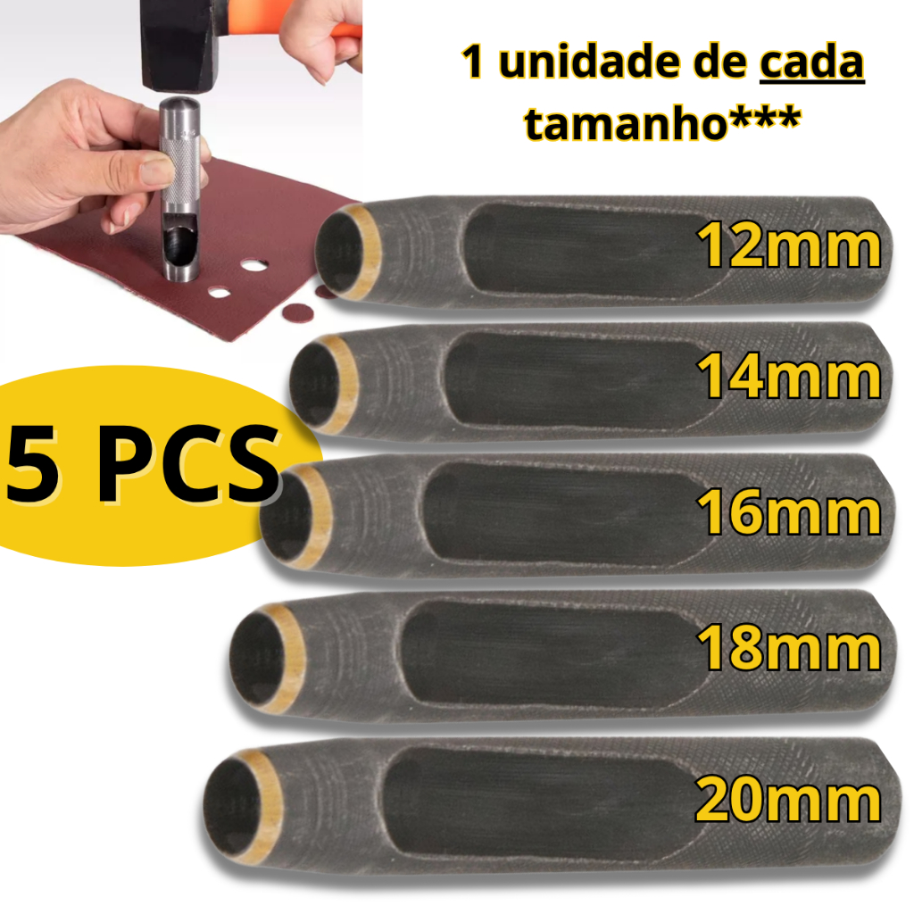 Jogo de Vazadores 12,14,16,18,20mm Aço Carbono 5 peças Vonder em Oferta na Shopee