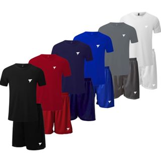 Conjunto Esportivo Masculino Futebol Calção Camiseta Dry em Oferta na Shopee