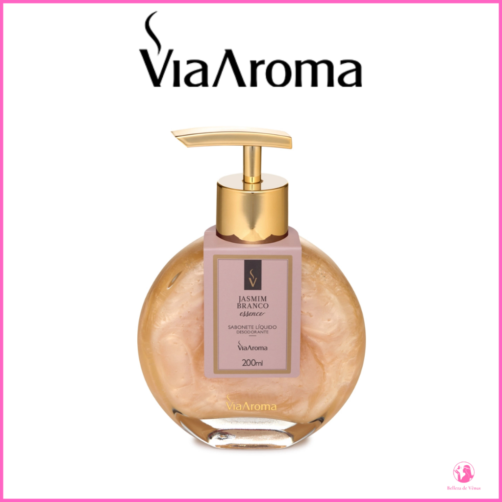 Sabonete Líquido Desodorante Via Aroma 200ml – Jasmim Branco Essence | Limpeza Suave e Aroma Floral