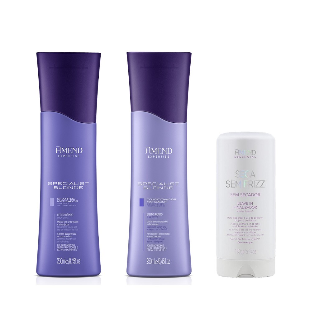 Amend Kit Specialist Blonde Sh e Cond 250ml + Seca Sem Frizz 180ml