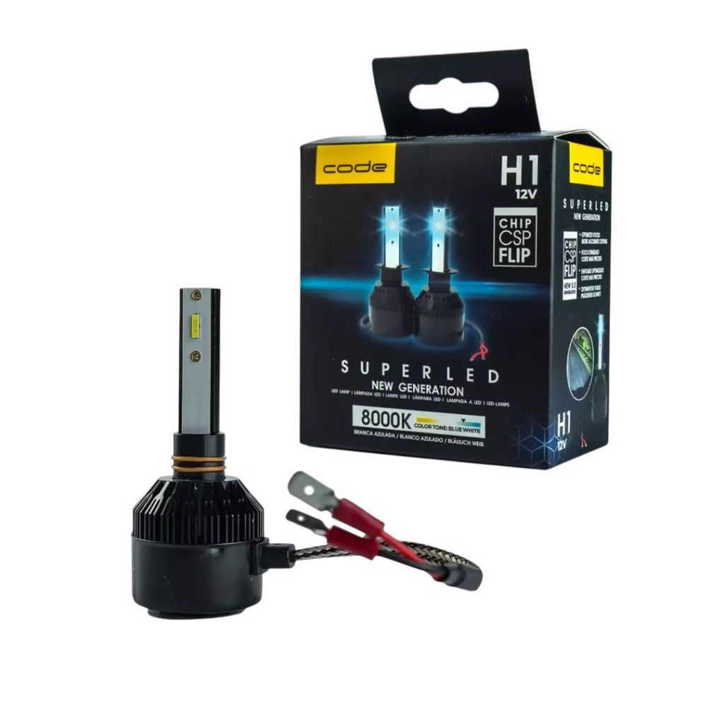 Par Lâmpada H1 Super Led 8000k 12v Branca Azulada