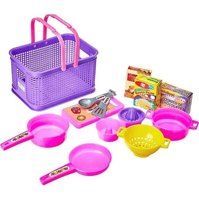 Kit Cozinha Completa Infantil Cestinha Com Panelinhas 13pçs - PICA PAU