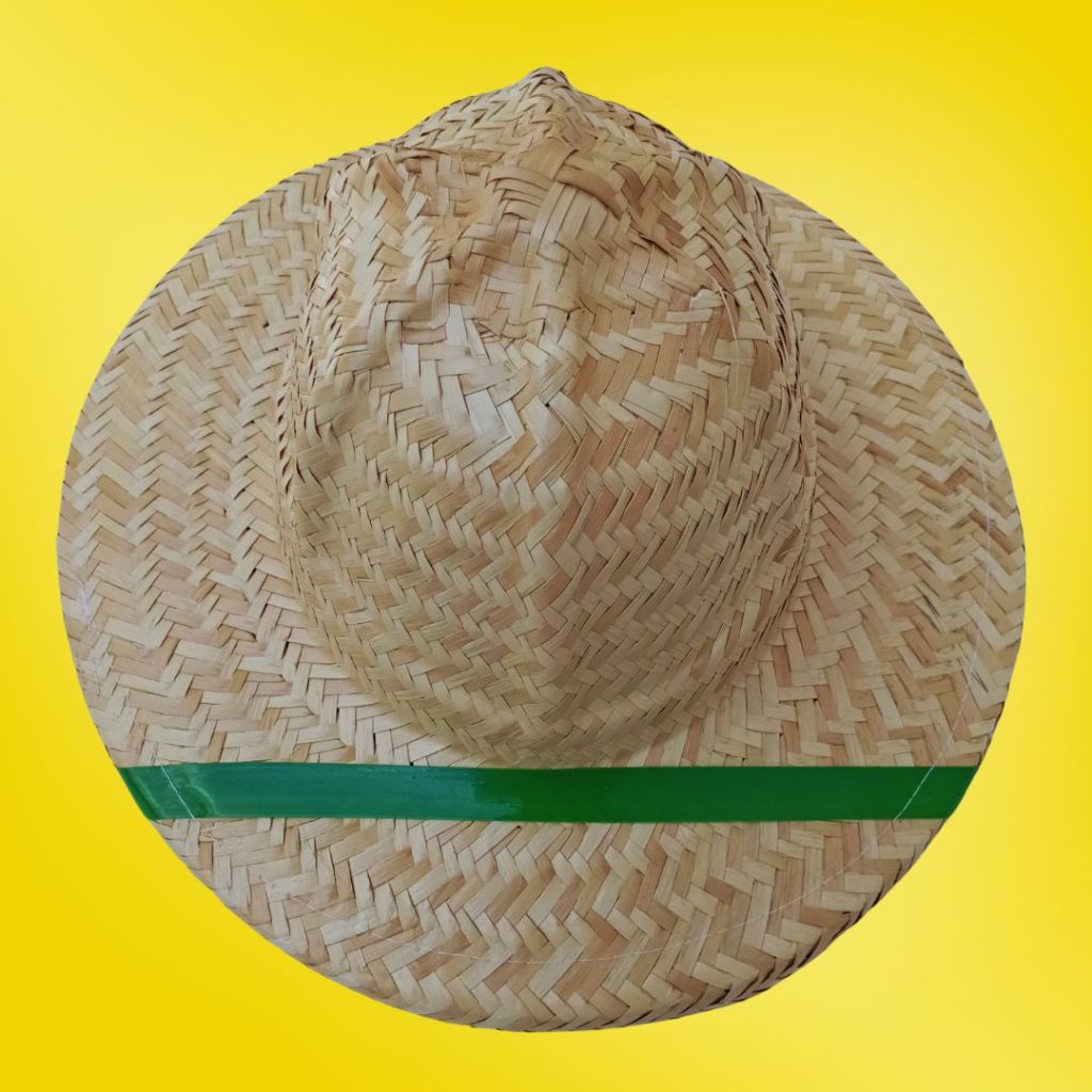 Chapéu de Palha ADULTO ECOLÓGICO "Capacete com Fita": Estilo, Proteção e Conforto (Moda Praia)
