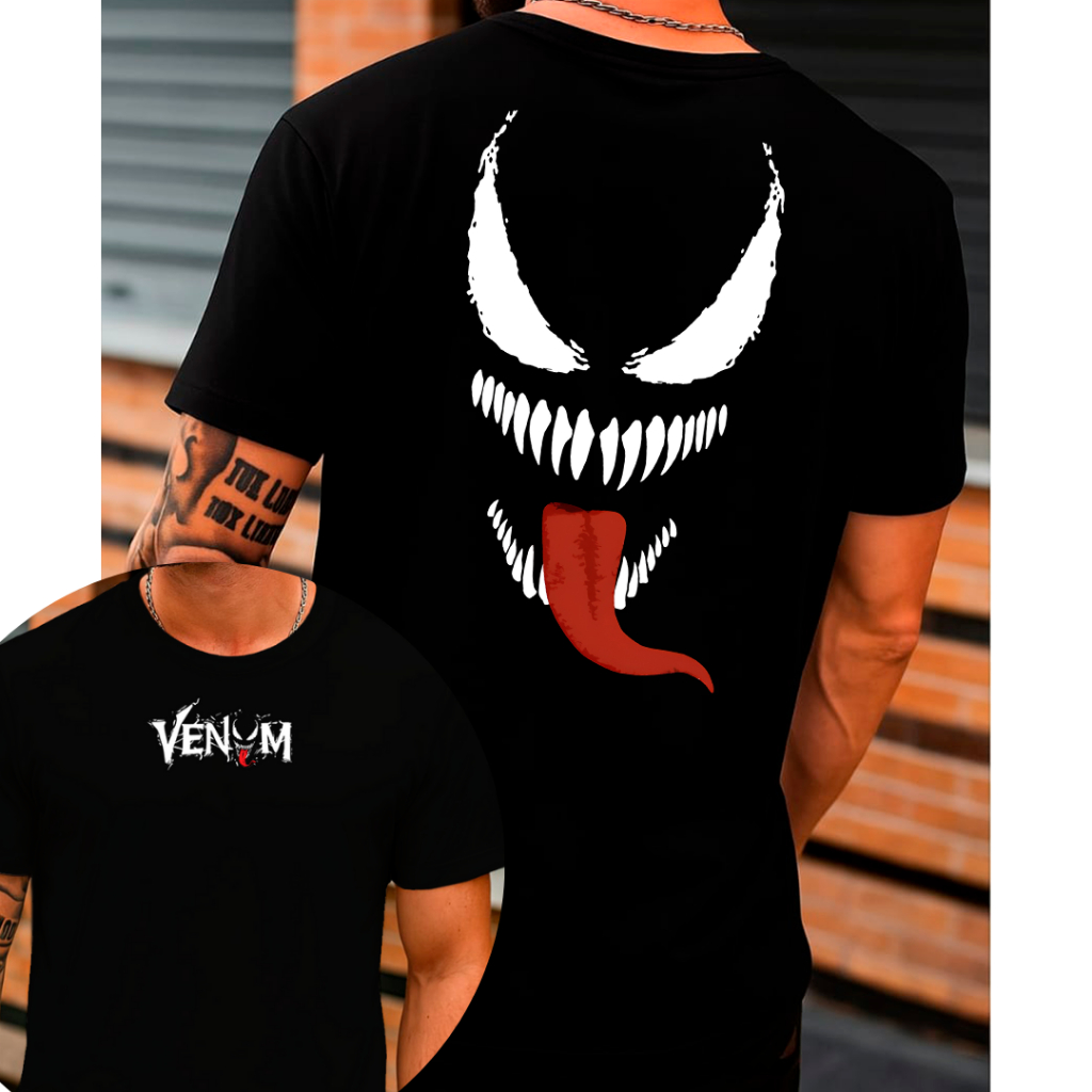 Camiseta Venom Unissex | Camiseta Infantil Adulto e Plus Size  | Nerd Geek Estilo Marvel