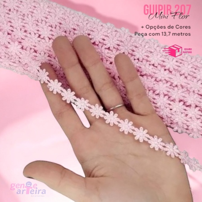 Renda Gupir CHL  207 MINI - Tecido - 1CM - Peça com 13,7 metros em Oferta na Shopee
