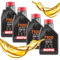 Kit Óleo Motul 7100 20W50 Sintético 4T 4 Litros