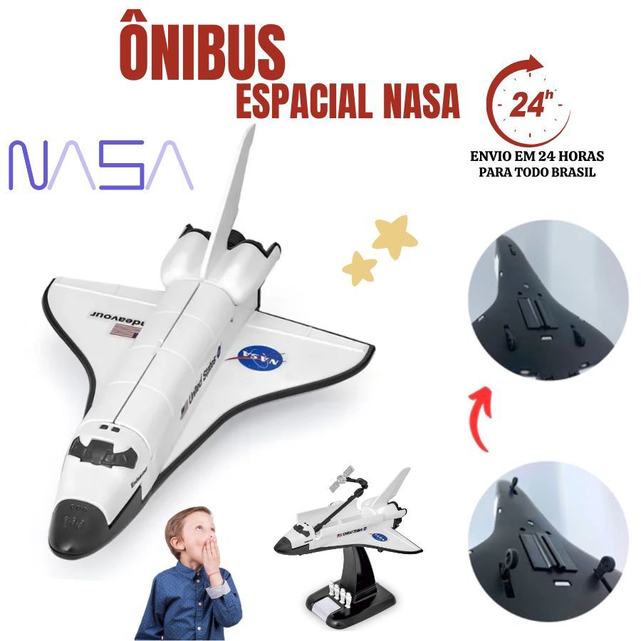 Kit Massinha de Modelar Astronauta Veiculo Lunar Espacial Ônibus Espacial 20cm Miniatura Brinquedo