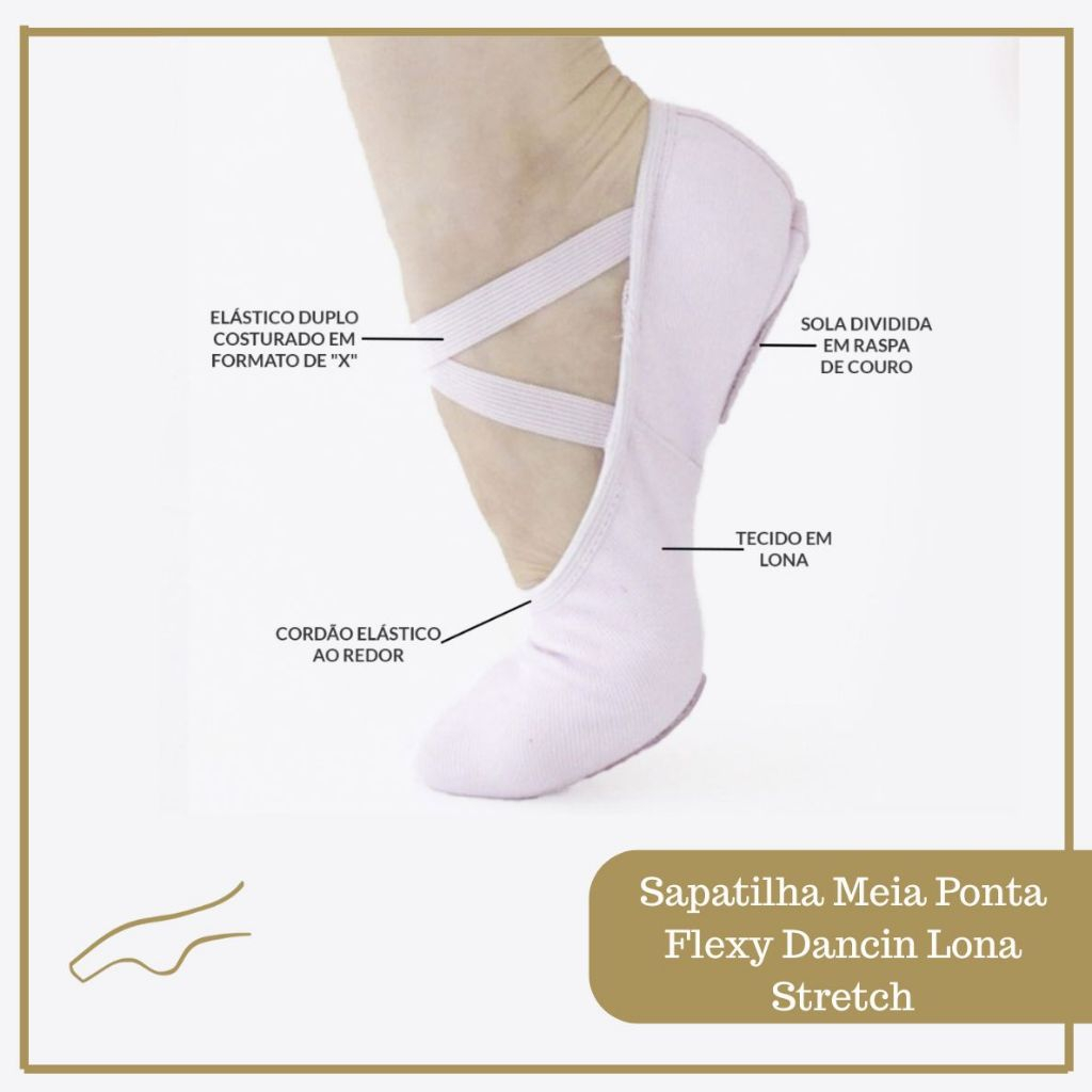 SAPATILHA MEIA PONTA FLEXY DANCIN LONA STRETCH