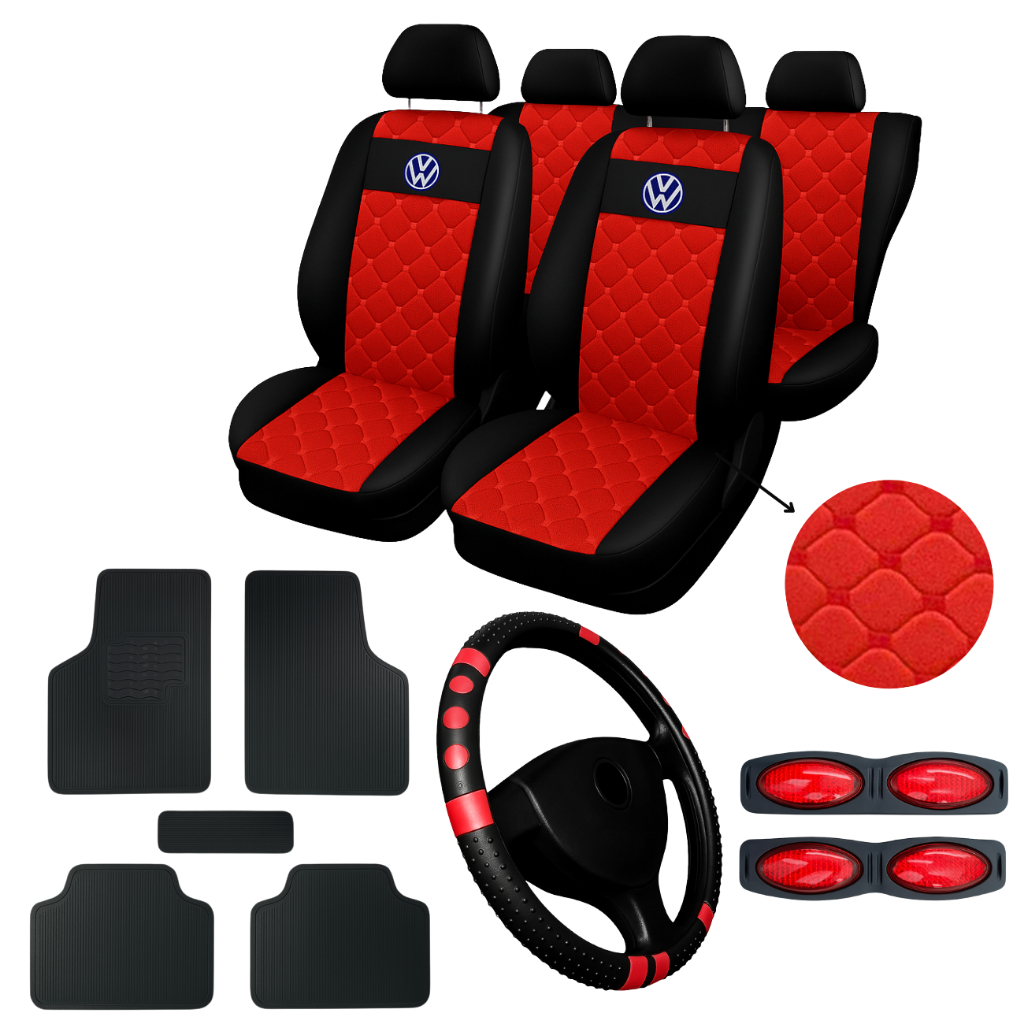 Capas Banco Carro Em Couro Voyage E Gol G2 G3 G4 G5 G6 G7 tapete de carro borracha + capa de volante em Oferta na Shopee