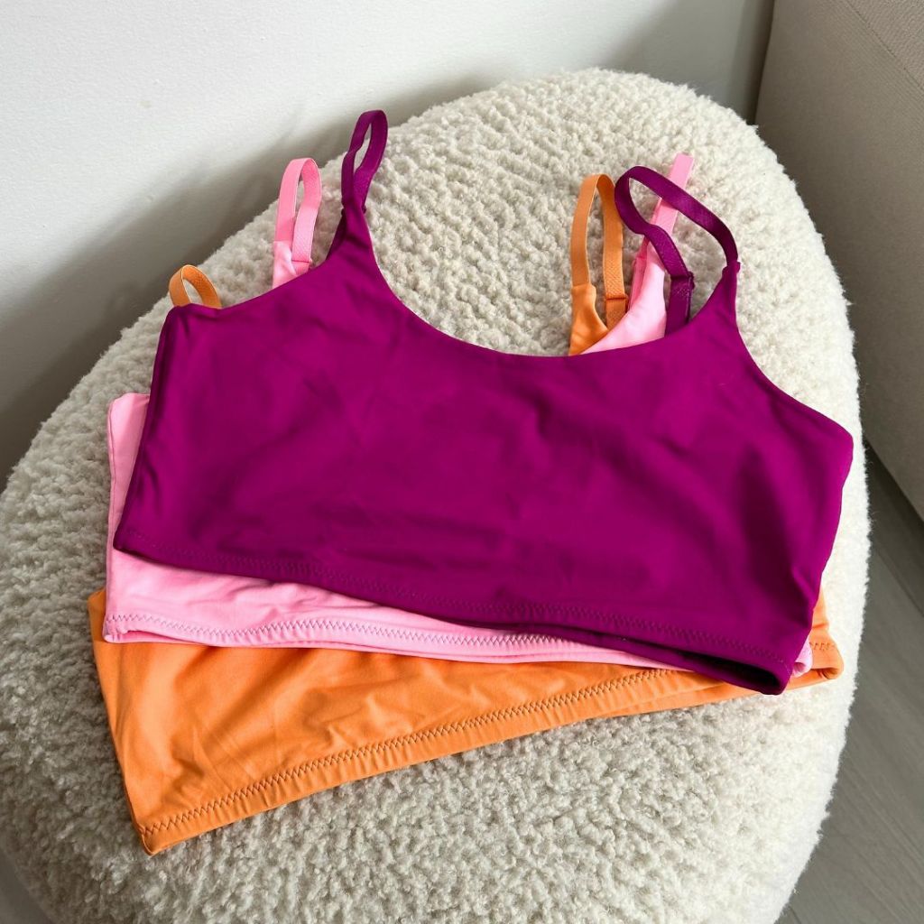 Sutiã duplo sem bojo top com alças ajustáveis