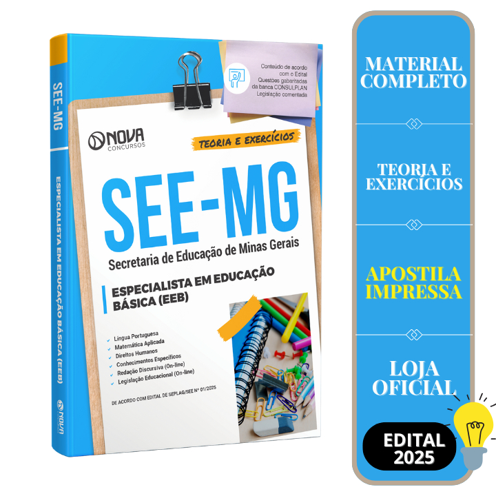 Imagem Apostila SEE-MG 2025 - Especialista em Educação Básica (EEB)