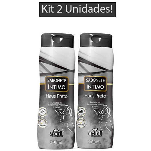 Kit 2 Unidades Sabonetes Íntimos HAUS PRETO 200mL APINIL