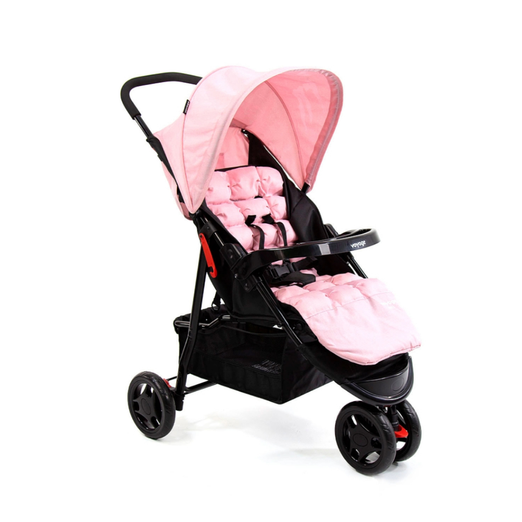 Carrinho de Bebê Delta Rosa Mescla - Voyage em Oferta na Shopee