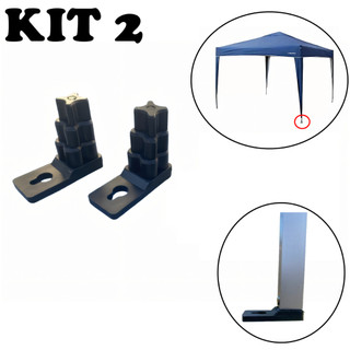 Kit 02 Sapatas Plásticas Base Tenda Pézinho Gazebo Parte Interna Mor Bel Nautika Reposição Conserto